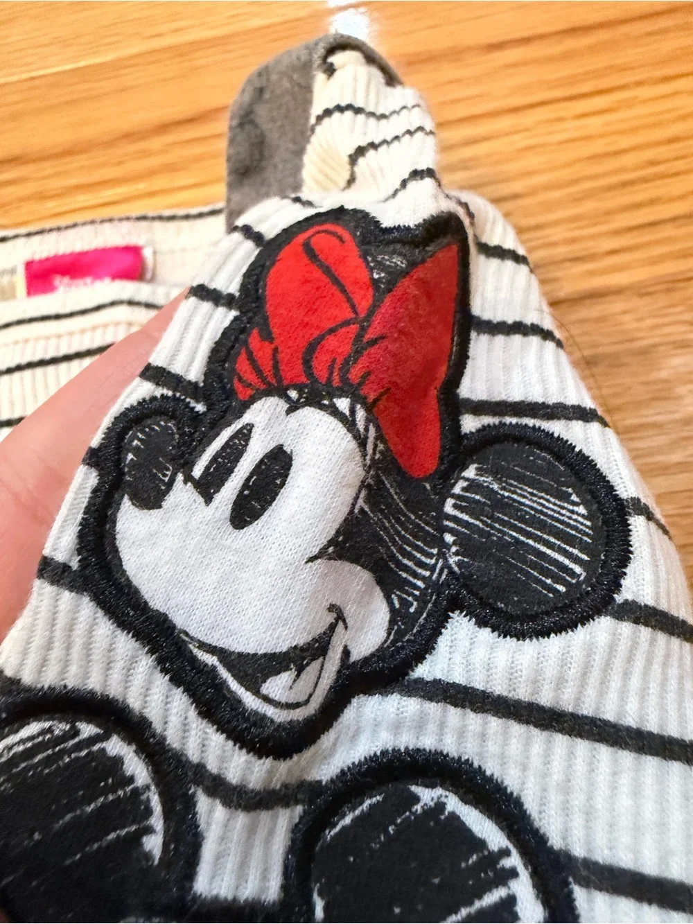 Disney Gray Denim Minnie Pinafore Dress with Striped Top